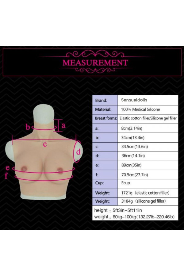 E Cup Silicone Breast Forms for Crossdressers Transgender