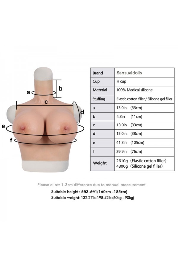 H Cup Silicone Breast Forms for Crossdressers Transgender