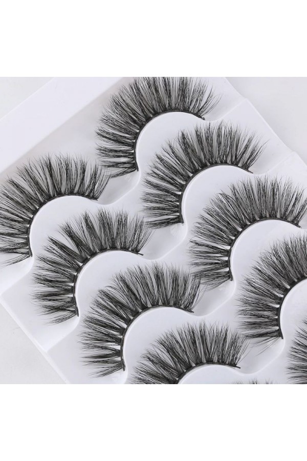 Eyelash Extensions False Eyelashes Natural Long Cruelty-free Thick Volume Lashe Fake Eyelashes 5 Pairs