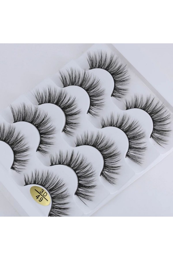 Eyelash Extensions False Eyelashes Natural Long Cruelty-free Thick Volume Lashe Fake Eyelashes 5 Pairs