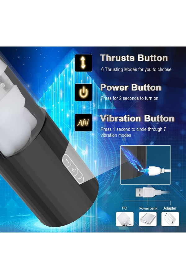 Blowjob Machine Male Masturbator With 6 Thrustsand Suctions 7 Vibrations Hands Free Thrusting Male